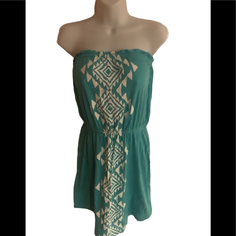 Billabong Weeding Out Beach Dress Swim Cover-Up Size L Aqua Summer Pool